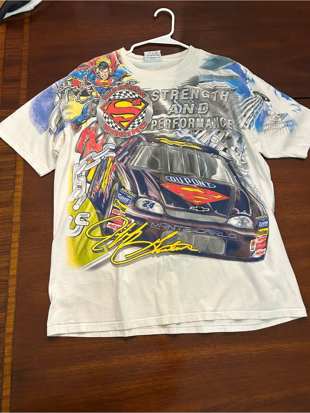Chase Authentics White Short Sleeve Racing Graphic Tee with Multicolor Print